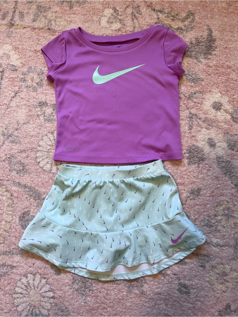 24m Nike Pink Performance Tee with Mint Swoosh